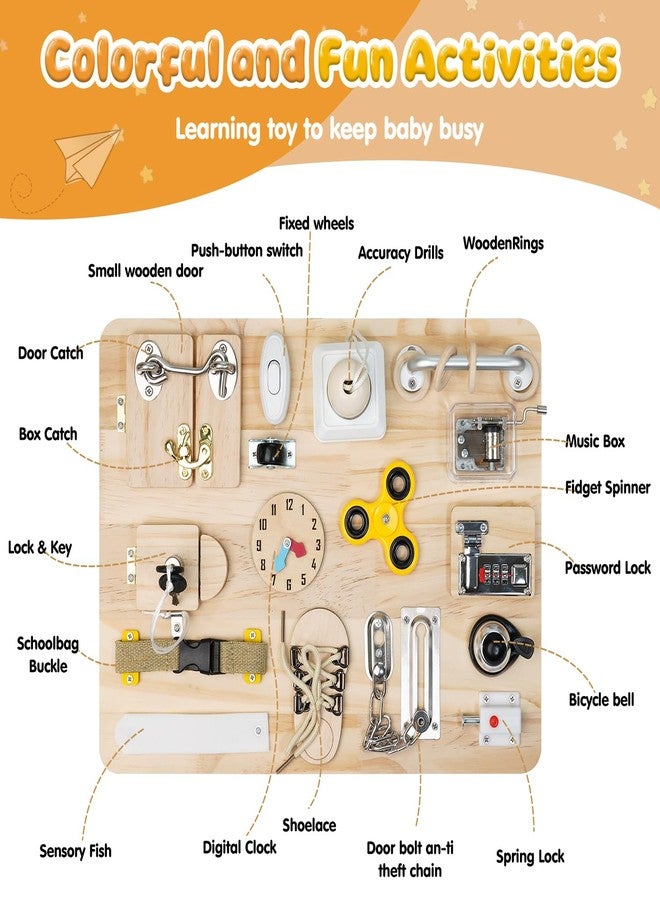 Azoravio Busy Board for Toddlers 1 2 3 4 Year Old - Large Montessori Sensory Toys, Wooden Fidget Activity Board for Boys and Girls, Motor Skills Gifts for ADHD & Autistic Children Kids - Image 2